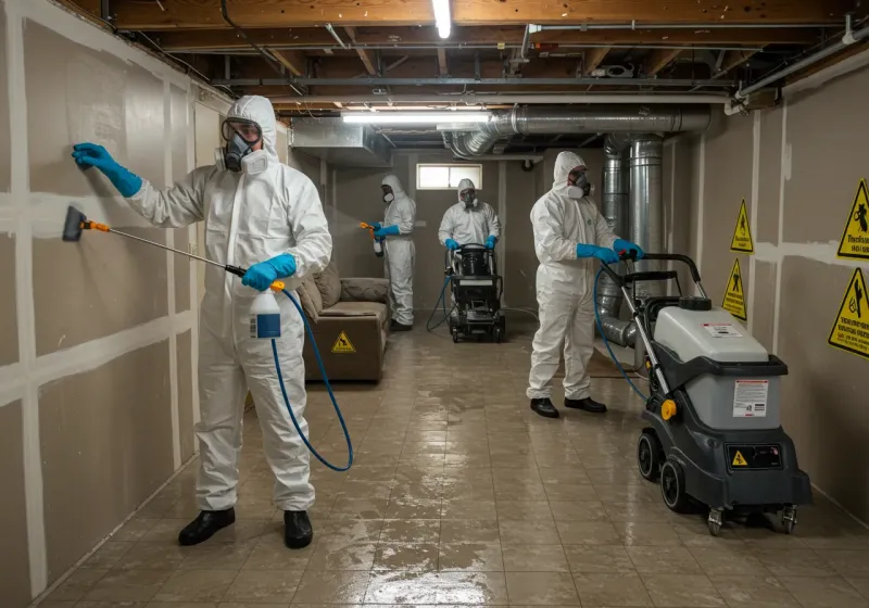 Basement Moisture Removal and Structural Drying process in Franklin County, ME